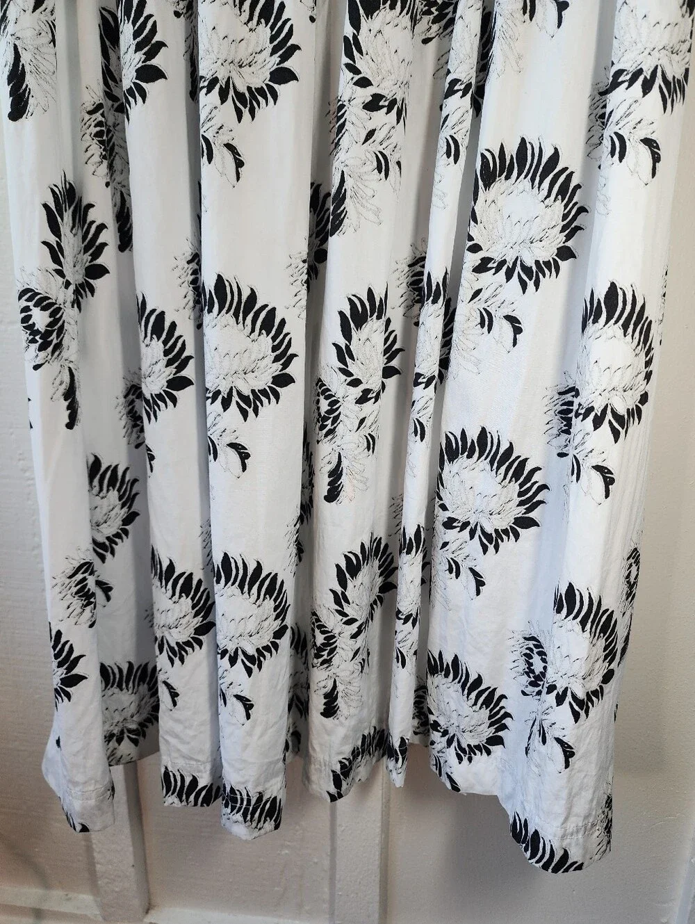 Madewell Peony Smocked Cotton Midi Sundress Graphic Sunflowers White Size Large